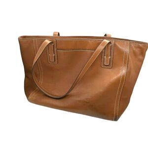 Fossil Tote Handbag Emma ZB6844 Dark Caramel Leather Double Handles Classic